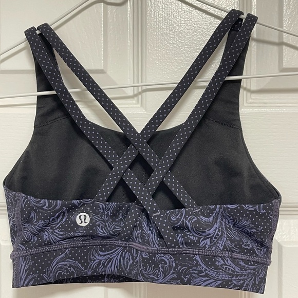 [lululemon] Energy Sports Bra in Foliage Nulux Moody Blues Black - Picture 2 of 7